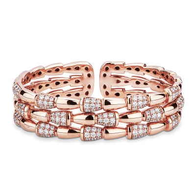 18k rose gold design rigid bracelet with diamonds
