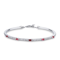 18k white gold bracelet with rubies and diamonds