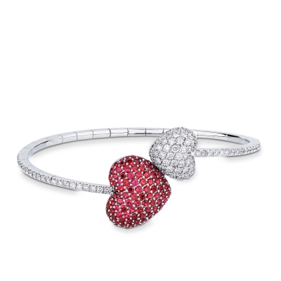 TOI et MOI bracelet with rubies and diamonds