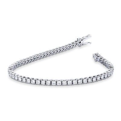 Wire style tennis bracelet white gold 18k with diamonds