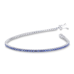 750 white gold tennis bracelet with blue sapphires