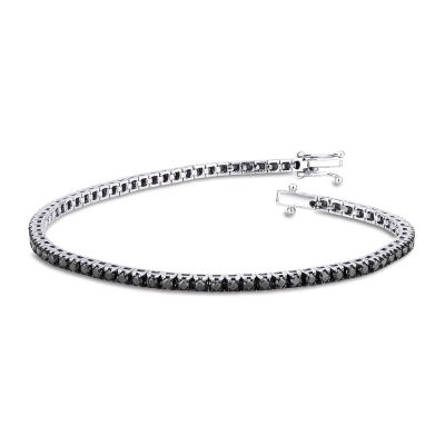 Tennis bracelet with black diamonds