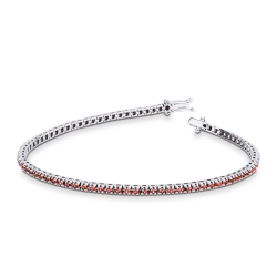 18k white gold Tennis bracelet rubies