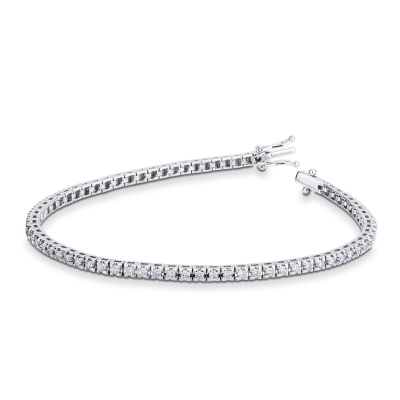750 white gold tennis bracelet with diamonds