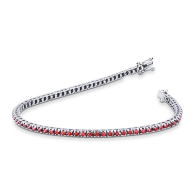 18k white gold tennis bracelet with rubies