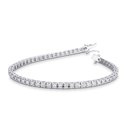 Pyramid tennis bracelet in white gold 18k with diamonds