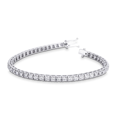 Pyramid links tennis bracelet with round cut diamonds