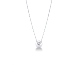 18k white gold big solitaire necklace with diamond