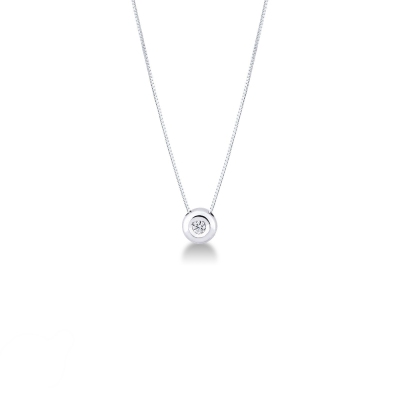18k white gold big solitaire necklace with diamond