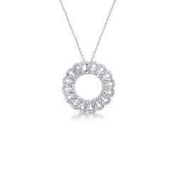 Necklace in white gold 750 with pendant in diamonds