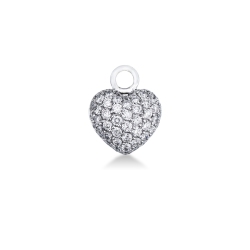 Diamond charm heart pavè with diamonds