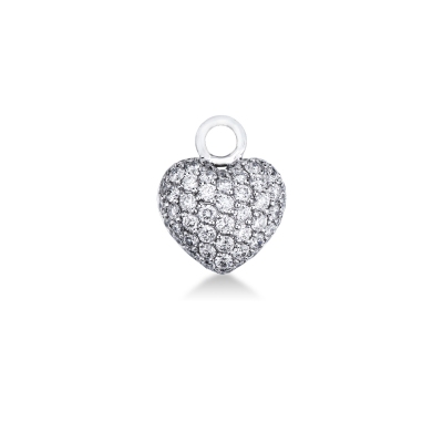 Diamond charm heart pavè with diamonds