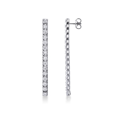 18k white gold diamond bar stud earrings