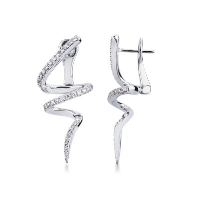 18k white gold design earrings with diamonds