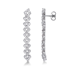 Diamonds drop earrings in white gold 18k with diamonds