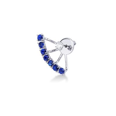 Fancy single earring with blue sapphire