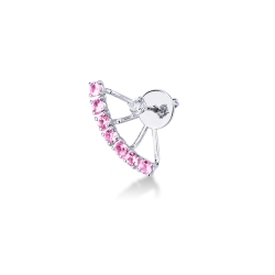Single earring with pink sapphires and diamond
