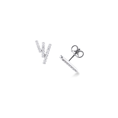 Diamond earrings in white gold 18k
