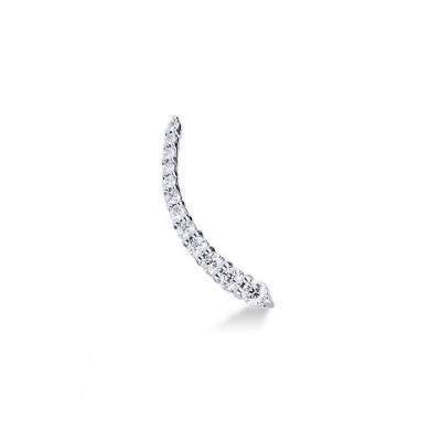 Single earring in white gold 18k with diamond bar