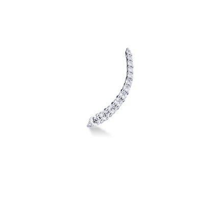 18k white gold single earring with a row of diamonds