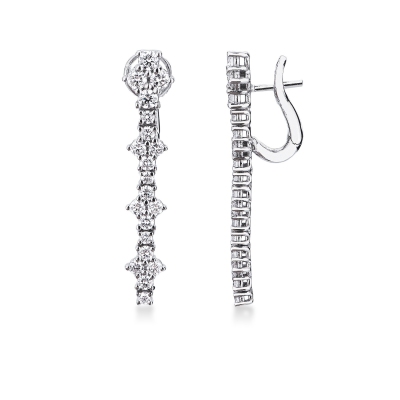 18k white gold diamond drop earrings