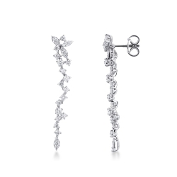 18k white gold drop earrings with diamonds