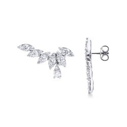 Earrings in white gold 18k with diamonds