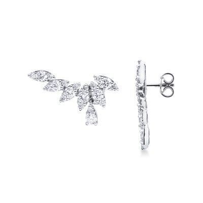 Earrings in white gold 18k with diamonds