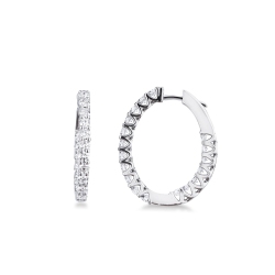 18k white gold oval diamond earrings
