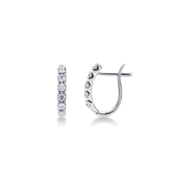 White gold 18k diamond oval earrings