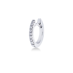 White gold 18k hoop single earring with diamonds
