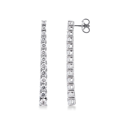 18k white gold tennis earrings with diamonds