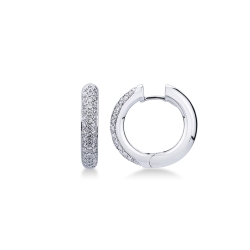 White gold 18k hoop earrings with 0,66 ct diamonds