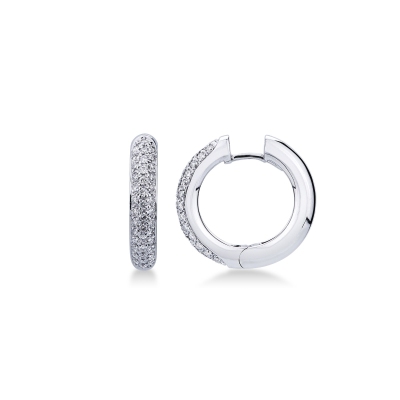 White gold 18k hoop earrings with 0,66 ct diamonds 