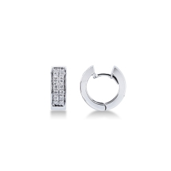 18k white gold diamond hoops