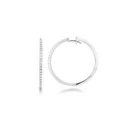 18k white gold hoop earrings with diamonds, 1,05 ct