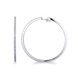 Big hoop earrings in white gold 18k with diamonds