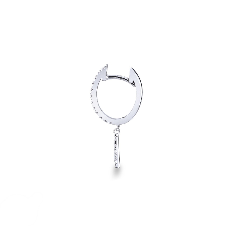 A letter drop earring in white gold and diamonds A letter drop earring in white gold and diamonds