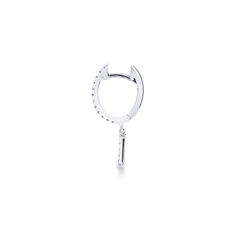 I letter drop earring in white gold and diamonds I letter drop earring in white gold and diamonds