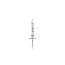 T letter drop earring in whit gold and diamonds