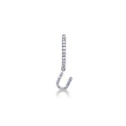 Diamond drop single earring with letter U