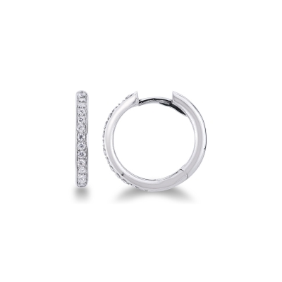 White gold 18k earrings with diamonds, 0,20 ct