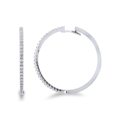 White gold 18k diamond hoops 0,45 ct