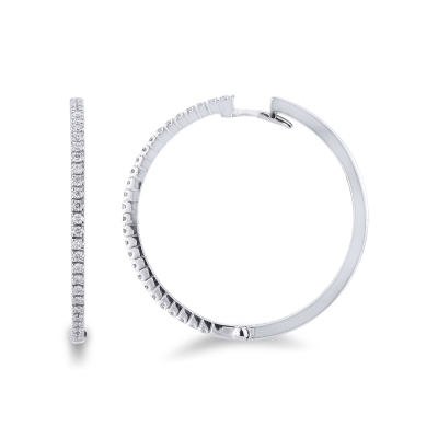 White gold 18k diamond hoops 0,45 ct