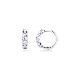 18k white gold hoop earrings with diamonds