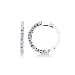 White gold 18k hoop earrings with 1,24 ct diamonds