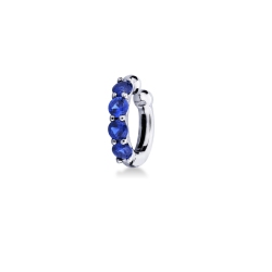 18k white gold earcuff with blue sapphires