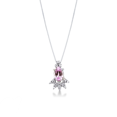 Fancy pendant with pink sapphire and diamonds 
