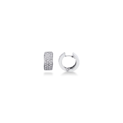 18k white gold hoop earrings with diamonds, 0,60 ct