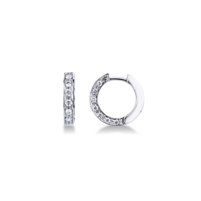 White gold 18k hoop earrings with diamonds, 0,50 ct 